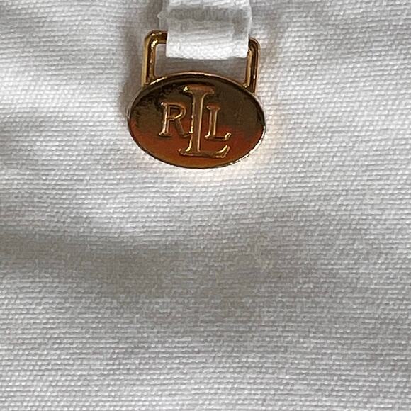 Ralph Lauren Chino Pants Women's 12 White Logo Faux Pockets Basic Classic Preppy - Picture 5 of 14